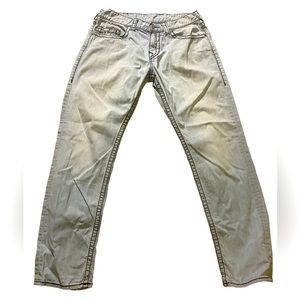 True Religion Straight Leg Relaxed Fit Jeans Men's Size 34 Acid Wash